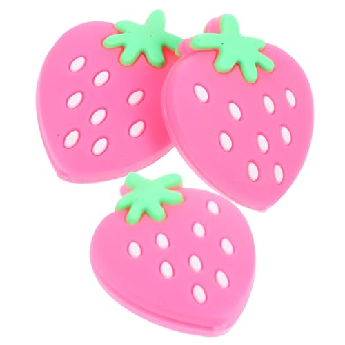 Kisangel 3pcs Tennis Racket Shock Absorber Strawberry Dampener Tennis Racquet Flower Shocks Absorbers Tennis Vibration Dampener Tennis Accessory Comfortable Pink Shock Absorbers