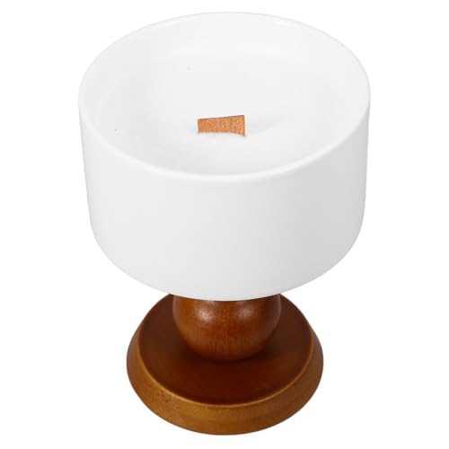 minkissy Vela Perfumada de Cerámica y Madera Aroma Duradero, Diseño Delicado y Simple para Ambiente Interior y Reuniones