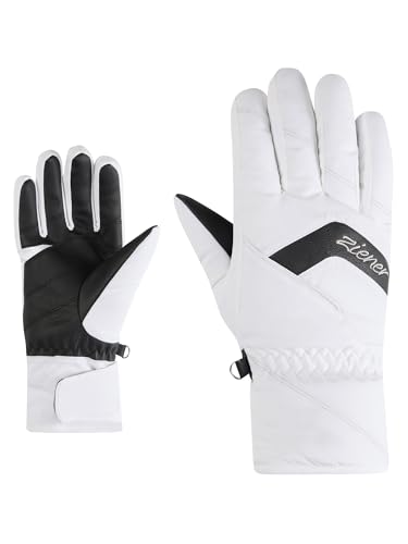 Ziener Damen KARION-Z Ski-Handschuhe/Wintersport | wasserdicht, PFC frei, White, 6,5