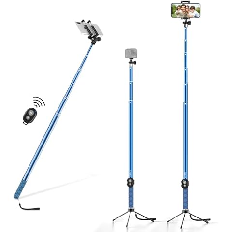 118'' 9.8ft Long Selfie Stick for iPhone, Android, Extended Super Long Pole, Selfie Stick Tripod with Remote, for Selfies/Video Recording, Includes Phone Tripod, Bluetooth Wireless Remote (20 to 118") Cover