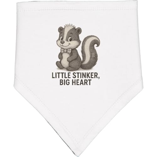 inktastic Little Stinker Big Heart Cute Skunk Illustration Baby Bandana Bib