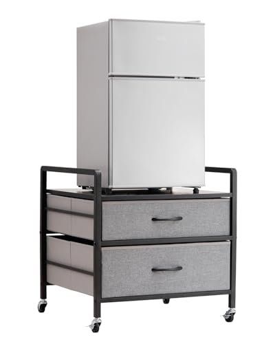 VEVOR Support mini frigo stockage 176 lb 2 tiroirs 4 roulettes gris