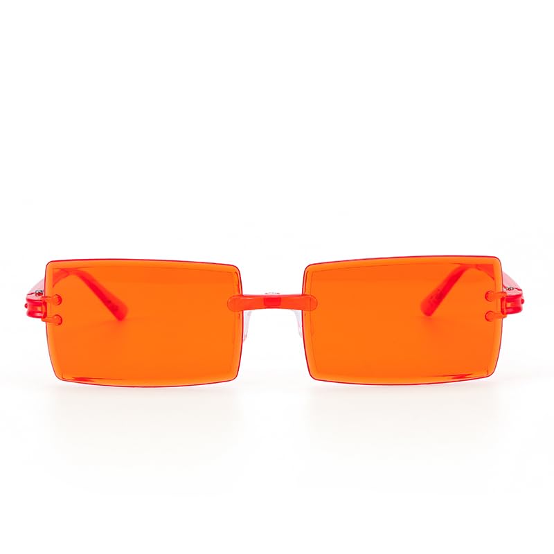 salty Aero Block Square Shades - Orange For Women stylish | Carry Pouch Included |Signature Range UV Protection Fashion Goggles for Girls | Durable & Lightweight | Gift for Man & Woman-picture-41
