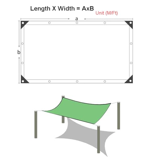 Shade Netting Sunblock Shade Cloth 8x9m, Mesh Tarp for Greenhouse, Plant Shade Net, Taped Edge with Eyelets, for Patio Greenhouse Pergola Chicken Coop Barn Kennel Garage - Image 6