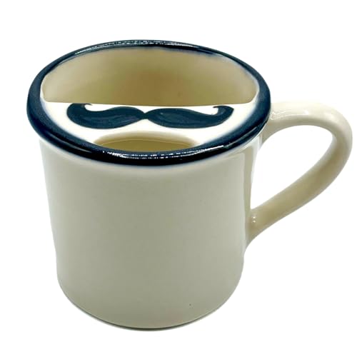 Taconic Shave Mustache Guard Mug - Protect Your Moustache from Coffee, Tea and Other Beverages - Premium Stoneware - Handmade by Artisans in the U.S.A. - 12 oz. Capacity