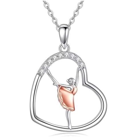 M&Ostyle Dance Necklace for Girls Womens Crystal Pendant Necklaces Gifts Jewelry Gifts for Girls Daughter Granddaughter Niece Birthday Gift for Dance Lovers Christmas Graduation Gift Cover