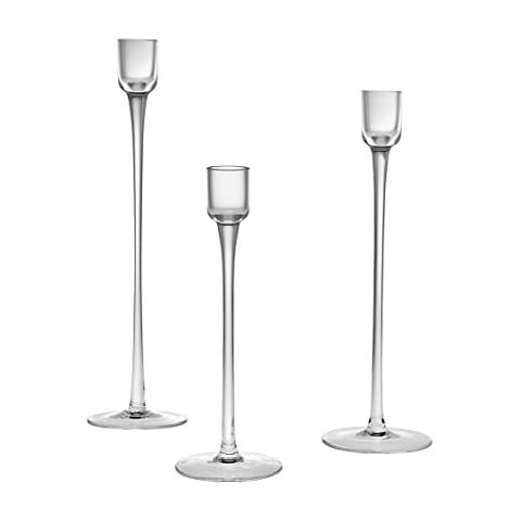 Godinger European Made Long-Stem Glass Candle Holder, Votive Candle Holders. Home Decor Special Events & Holidays Set of 3 Cover
