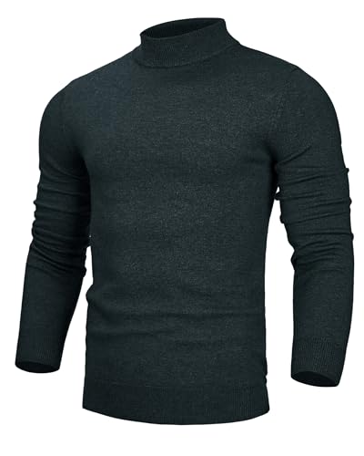 Alimens & Gentle Men's Mock Turtleneck Long Sleeve Soft Lightweight Casual Slim Fit Pullover Stretch Knit Top