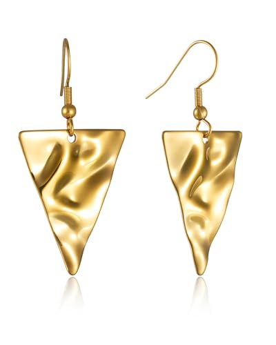 Boucles d'oreilles Crochet pour Femme Acier Inoxydable Bijoux Femme Hypoallergéniques(Triangle)