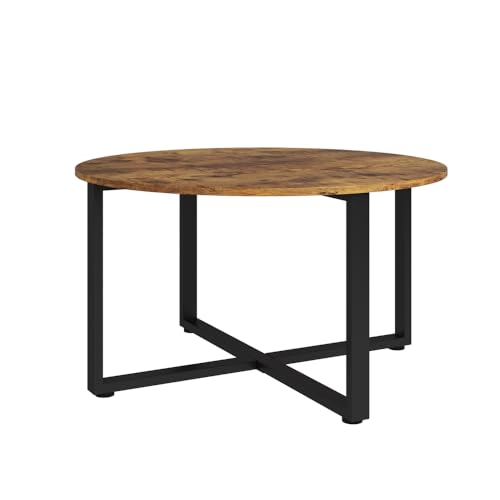 Vicco Mesa de Centro Fyrk, Roble rústico/Negro, 80 x 80 cm con armazón...