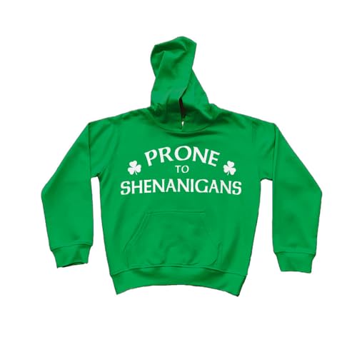 Prone to Shenanigans Kids St. Patrick's Day Hoodie, Irish Shamrock Design