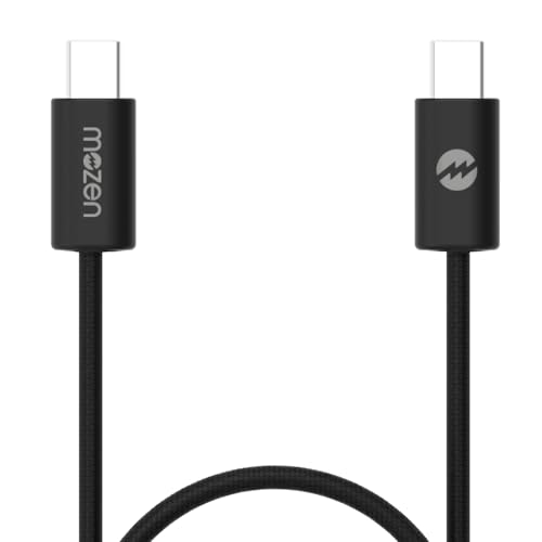 Image of Amkette Mozen Certified 65W Type C to Type C Braided Cable | C to C Cable Fast Charging | 480 Mbps Data Transfer | Compatible with iPhone, Samsung, Nothing, Motorola, Xiaomi, Realme & USB-C Devices