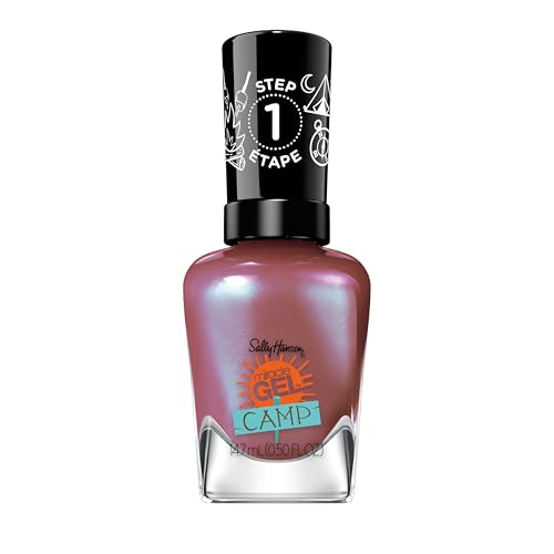 Sally Hansen Miracle Gel Salon Quality Nail Polish | Gel-Like Formula, Two-Step System, No UV Light Needed, Long Lasting | Opaque |895 Cozy Cabin | Purple with Brown Undertones