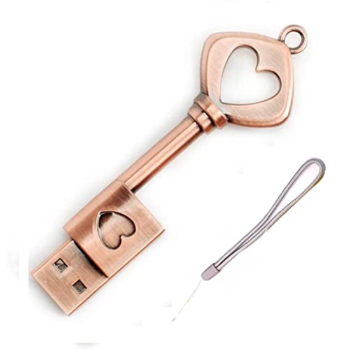 USB-Speicherstick (32 GB, niedliches Metall-Design, mit Schlüsselbund (32 GB) Cover