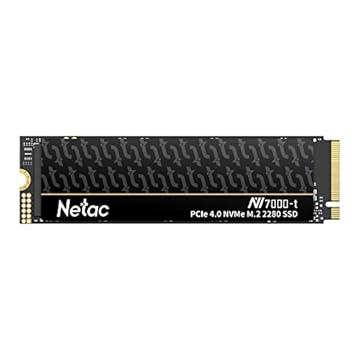 Netac SSD M.2 PCIe 4.0 NVMe de 512 GB até 7.300 MB/s NVMe SSD interno para jogos com dissipador de calor de alumínio, armazenamento de alto desempenho para desktops e laptops, funciona com PS5,