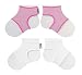 Sock Ons Classic (6-12 Months), Baby Pink & White, 2 Pack