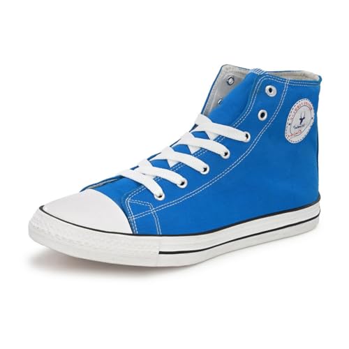 Image of Hirolas Men's Vulcanized Canvas Rubber Toe High Ankle Skateboard Sneakers Shoes.