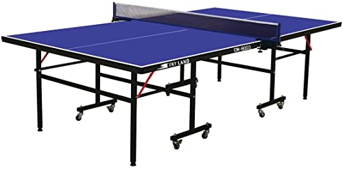 SKY LAND Table Tennis Single Folding Movable Ping Pong Table Indoor use Tt Table Blue Em-8003