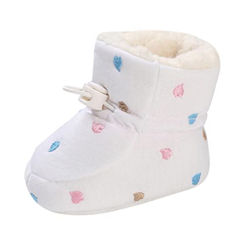EnJoCho Little Boys Home Shoes Baby Shoes Fleece Warm Short Boots Shoes Fashion Printing Non Slip Breathable Nude Boots