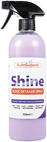 AutoSuperb Shine Quick Detailer 750ml Car Spray Wax for a Rapid Shine Spray On and Polish Off to Create a Protective Hydrophobic Paint Seal Makes Water Pearl Sheet and Bead Go Longer between Washes