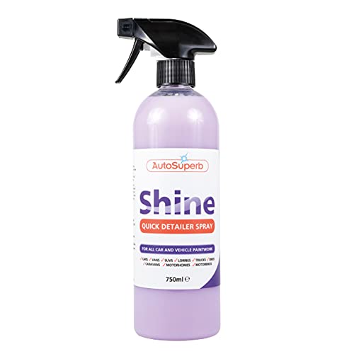 AutoSuperb Shine Quick Detailer 750ml Car Spray Wax for a Rapid Shine Spray On and Polish Off to Create a Protective Hydrophobic Paint Seal Makes Water Pearl Sheet and Bead Go Longer between Washes