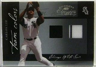 2005 Donruss Classics Team Colors Materials #8 Carlos Lee Jsy-Jsy Jersey /100 MLB Baseball Trading Card