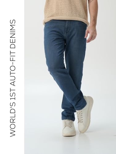 Image of Minus One Slim Fit Stretchable Mid Rise Jeans for Men | Mens Denim Cotton Pants | Stylish Ankle Length Jean