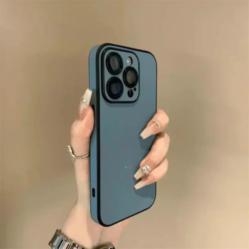Coque iPhone 12 anti-choc et anti-rayure avec revêtement mat bleu pour protéger l'appareil photo