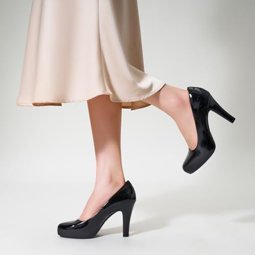 Image of Trary Mavisa High Heels for Women 3.2 Inch Chunky Platform Round Toe Pumps