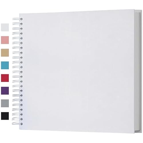 potricher 12 x 12 Inch Large DIY Scrapbook Photo Album 80 Pages, White