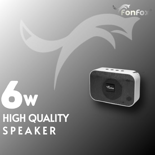 fonfox mini Portable Bluetooth Speaker, White and Turquoise, Wireless Audio Device with Control Buttons view 2