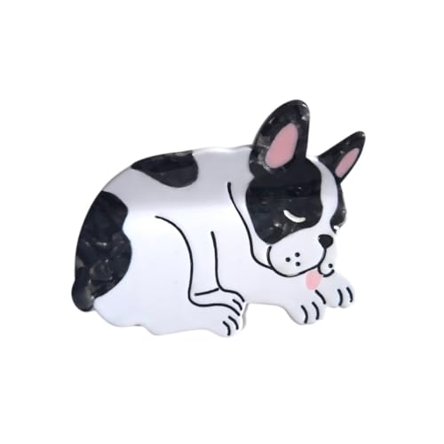 French Bulldog Hair Clips,Small Claw Clips for Girls,Acetate Hair Clips for Women,S1