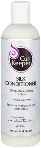 Curl Keeper Silk Conditioner for Curly Hair, 12 Fl Oz - Deep Moisturizing & Cleansing Daily Hair Conditioner with Silk Amino Acids for All Curl Types - Water Based Conditioner for Men & Women