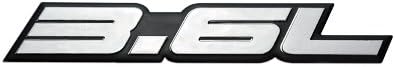 Miniatura 3 de Placa de identificación con emblema de aluminio real altamente pulido de 3.6 litros en relieve de plata sobre negro, compatible con Chevrolet GM