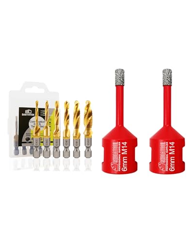 Foret pour perceuse diamantée SHDIATOOL et tarauds pour filetage net
