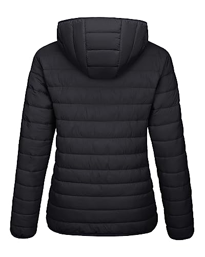 TACVASEN Women's Lightweight Puffer Jacket Quilted Padded Down Jacket with Hood Pockets Waterproof Warm Winter Coat - Image 6
