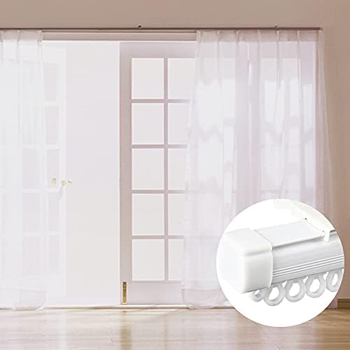 oupados 100 Pcs Plastic Nano Curtain Rail Curtain Rail Wheel Track Gliders Track Wheels Plastic Curtain Hook for Window Door Shower Bathroom Curtains(White)