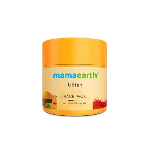 MAMAEARTH Ubtan Face Pack with Turmeric & Saffron | Restores Natural Glow & Makes Skin Soft & Supple | 3.5 Oz (100g)