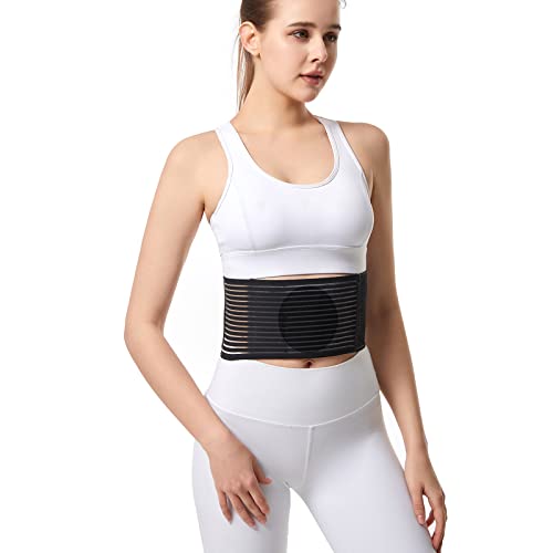 Ceinture pour hernie ombilicale pour homme et femme - Soutien abdominal avec coussinets de compression - Soutien de la taille après chirurgie, post-partum et hernie ombilicale Cover