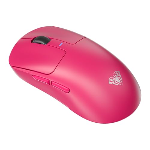 AULA Wireless Gaming Mouse,Tri-Mode 2.4G/BT5.0/USB-C Gaming Mouse,10000-26000DPI Rechargeable Wireless Mouse with Programmable Buttons,Ergonomic Computer Mouse for Laptop/PC/Mac/Tablet (SC680-PINK)