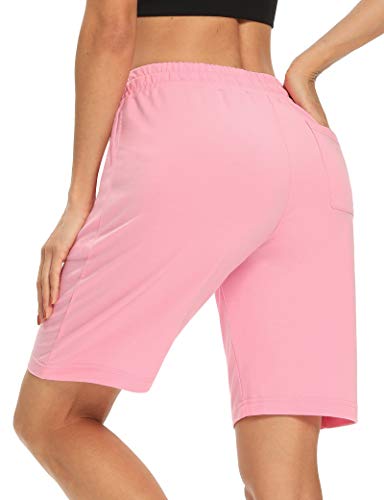 Image of DIBAOLONG Womens Yoga Shorts Loose Comfy Drawstring Lounge Bermuda Shorts with 3 Pockets | Elastic Waist, Comfy Lounge Fit, 3 Pockets
