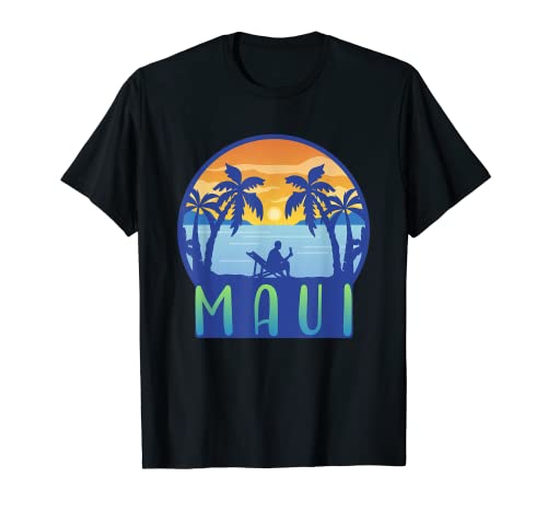 Maui Sunset Hawaiano Hibiscus Flores Honolulu Aloha Hawaii Camiseta