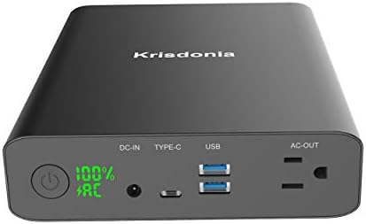 AC Outlet Portable Charger 60000mAh 110V/130W Laptop Power Bank with AC Outlet, 2 USB QC 3.0 and Type-C for Laptop, CPAP, Drone, Projector, Smartphone and Others