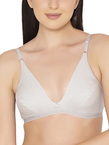 Clovia Women's Cotton Non-Padded Non-Wired Demi Cup Plunge Bra in...