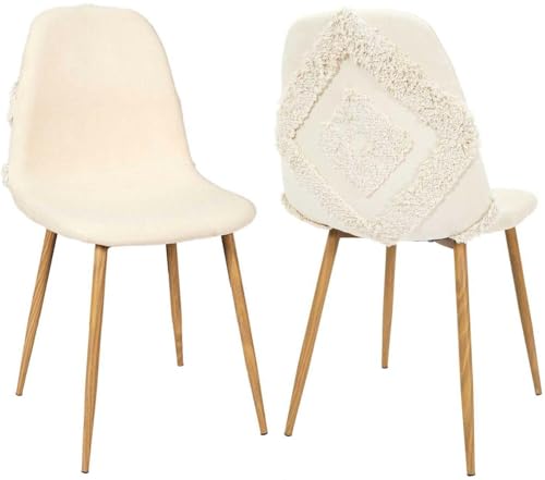 Silla de pie imitación madera asiento de tela Faro (juego de 2)