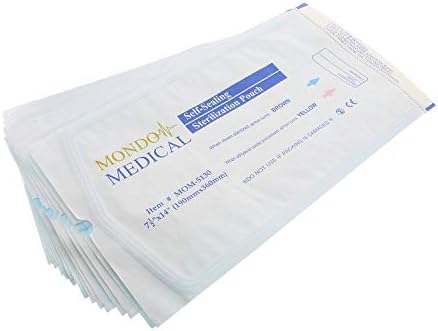 MonMed Self Seal Sterilization Pouches - 7.5 x 14 Inch Medical and Dental Sterilizer Bags, 200Pc Autoclave Pouch Pack