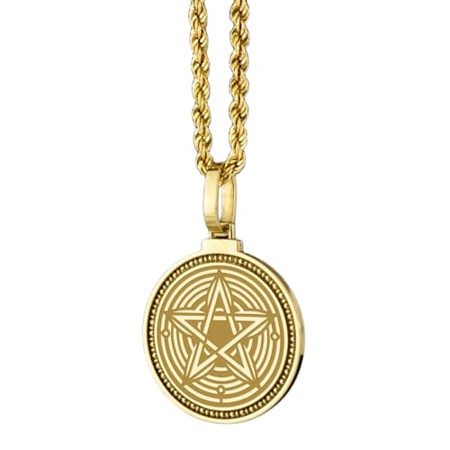 Pendentif argent 925 Lindsey rond plaqué or gravé 28 mm avec collier fait main