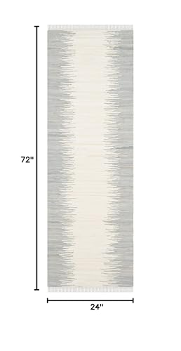 Tapete corredor SAFAVIEH 2'3" x 6' algodón gris miniatura 2