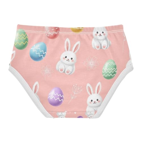 Cute White Bunnies Undies for Toddler Girls, Girls' Cotton Brief Underwear, 2T–8 Years2