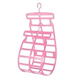 Stendibiancheria per cuscini e bambole, con gancio, in plastica, per asciugare giocattoli di peluche e oggetti morbidi, per organizzare piccoli spazi per la biancheria (rosso chiaro)